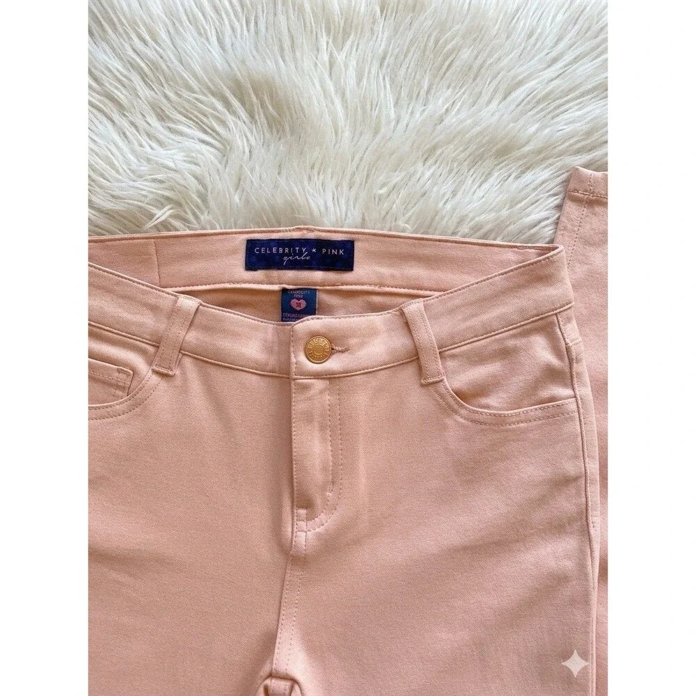 Celebrity Pink Girls Soft Cotton Blend Skinny Jeans Luxury Blush Pink size16